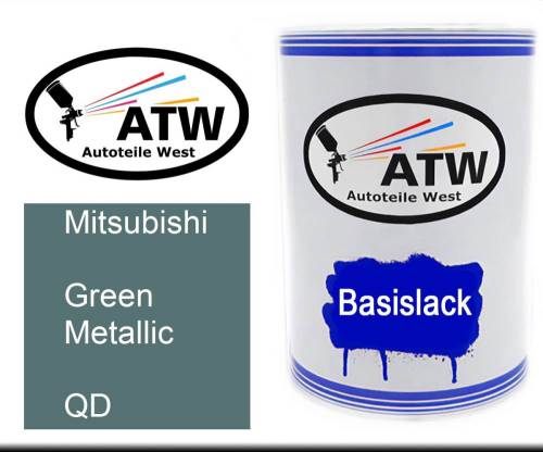 Mitsubishi, Green Metallic, QD: 500ml Lackdose, von ATW Autoteile West.